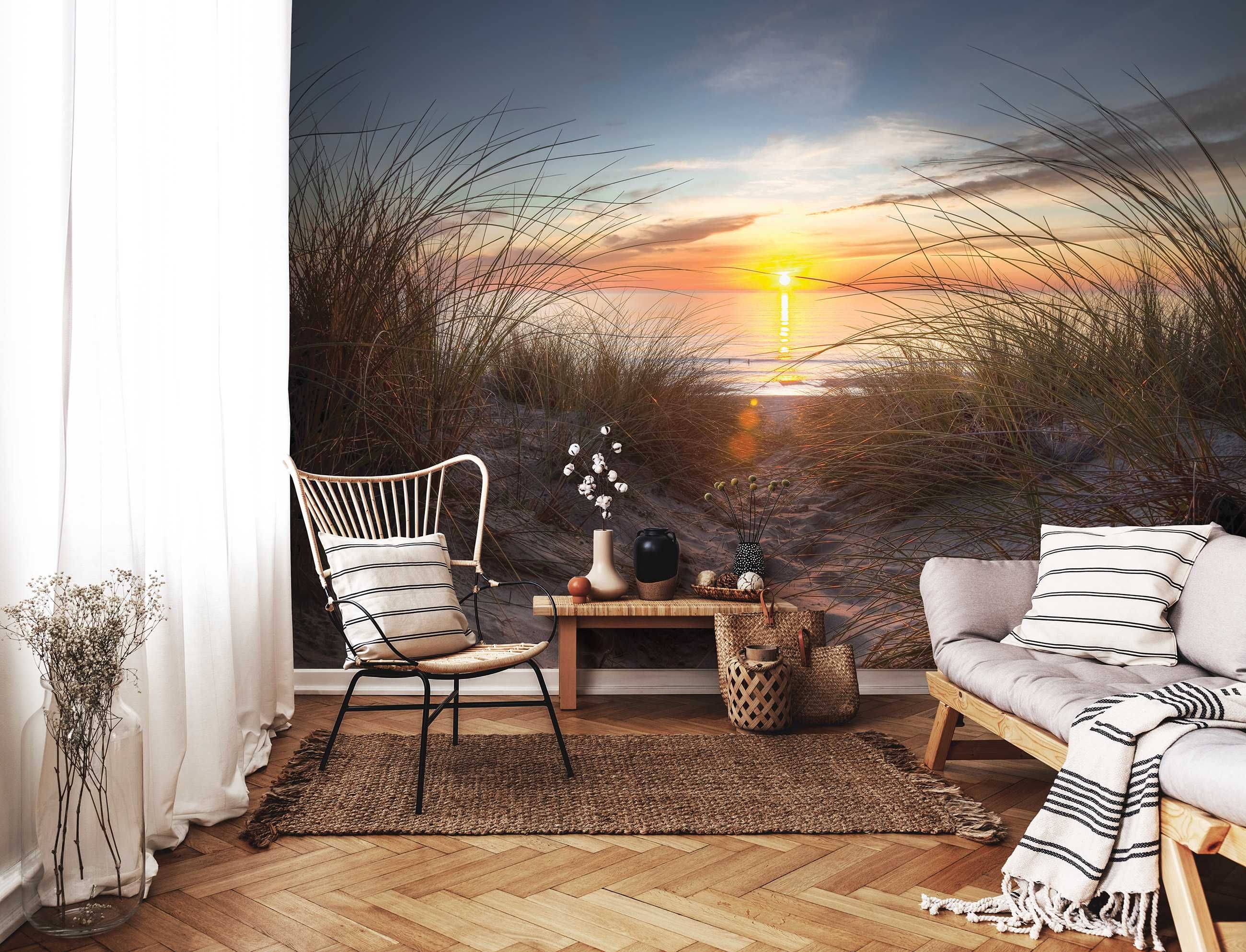 Fototapeta Słońce Morze Zachód Plaża Na Ścianę 3D Twój Rozmiar + KLEJ