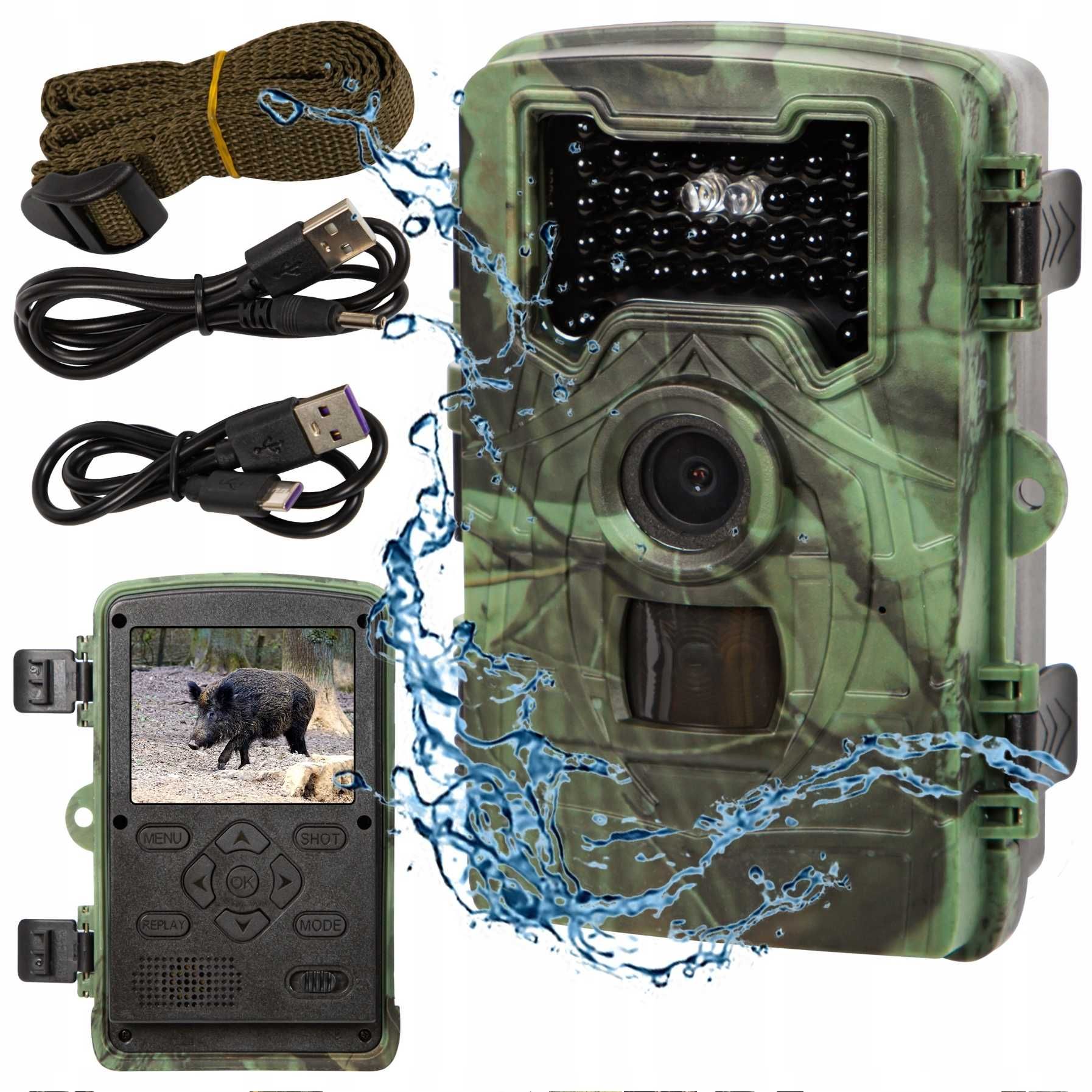 Kamera leśna fotopułapka myśliwska 940NM 32MPX FULLHD 1080P noktowizor