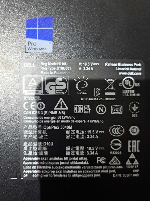 PC Dell Optiplex 3040 Micro