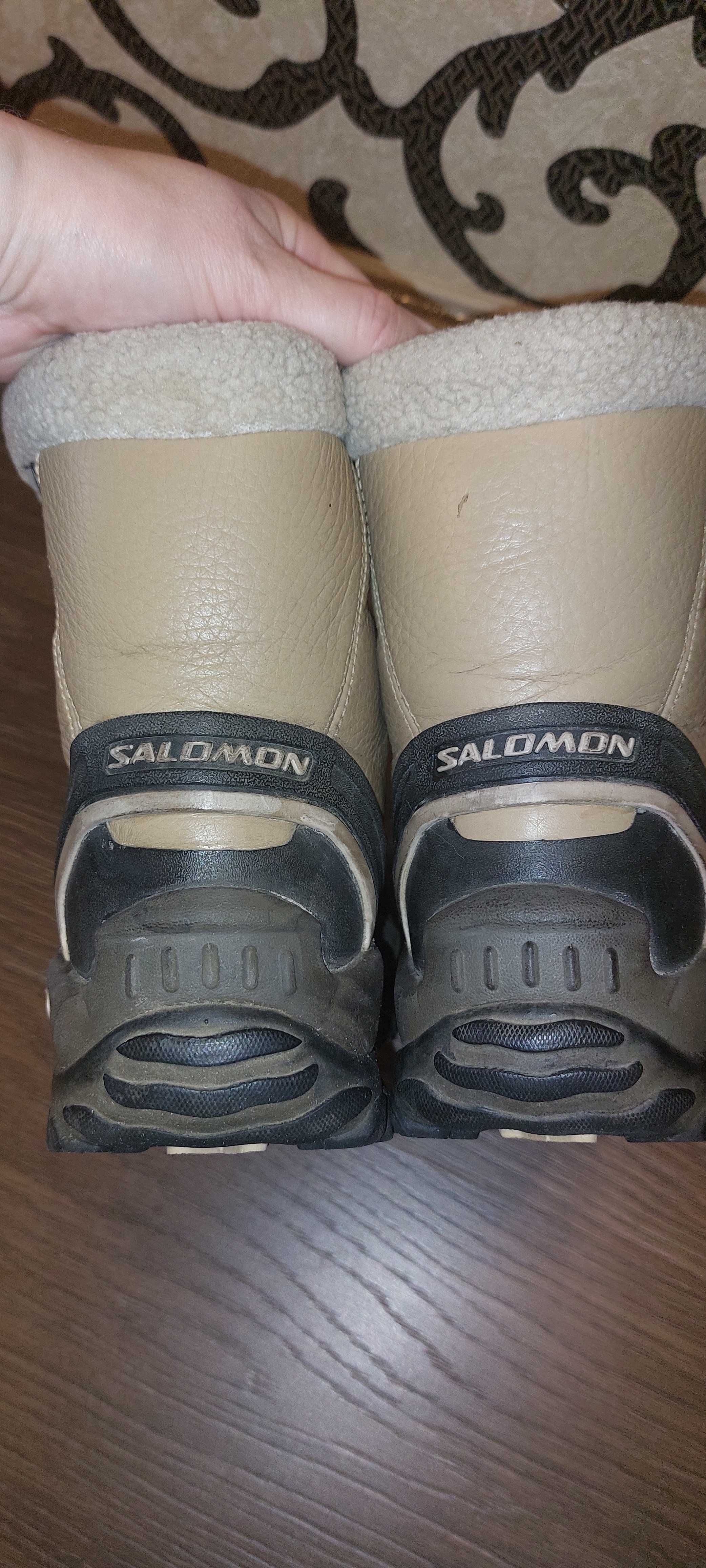 Ботинки Salomon 38р водостойкие кожа термо резиновые