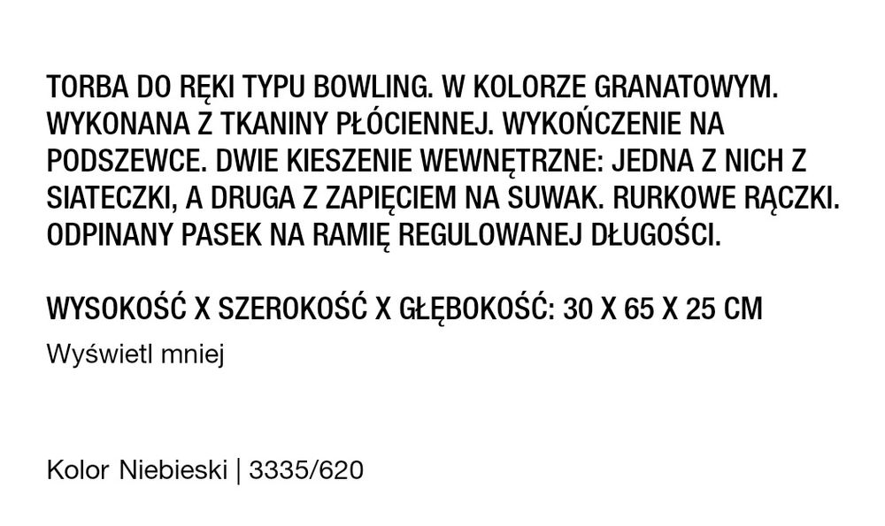 Nowa płócienna torba marki Zara