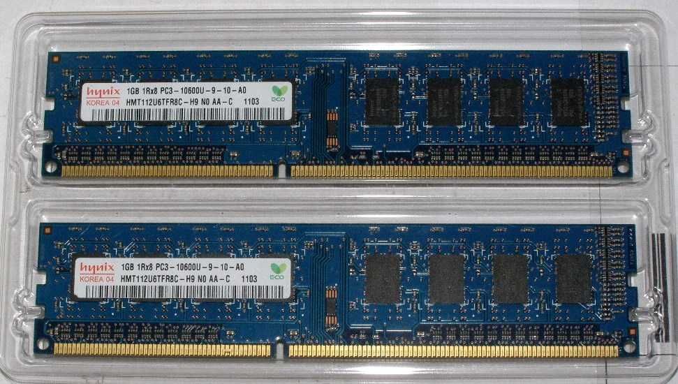 2 x 1 Gb DDR3-1333 Hynix