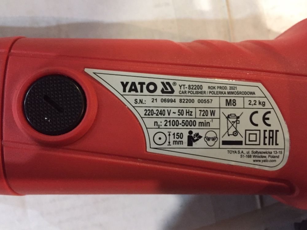 Ексцентрична полірувальна машина YT-82200 YATO ято відправка наложка