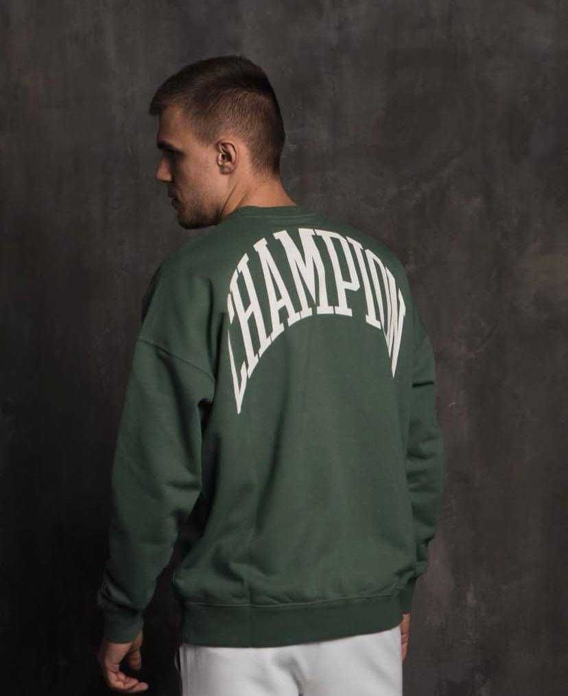 Світшот Champion Crewneck Sweatshirt темно зелений оригінал