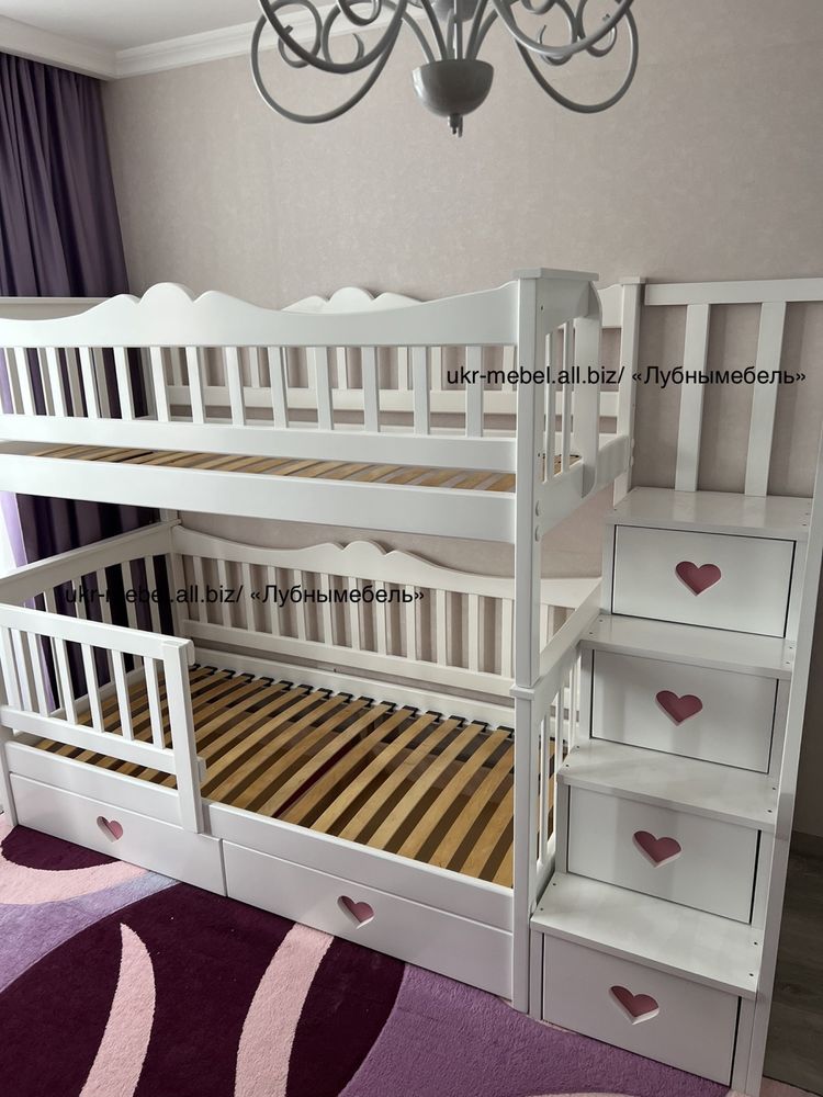 Двоярусне ,двоповерхове ліжко Єва, кровать двухъярусная деревянная