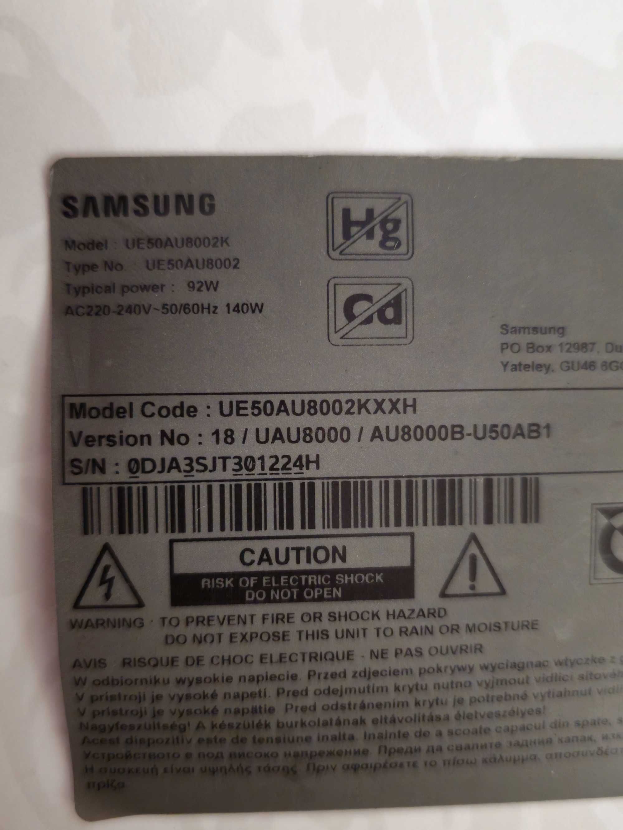 części do telewizora SAMSUNG UE50AU8002K