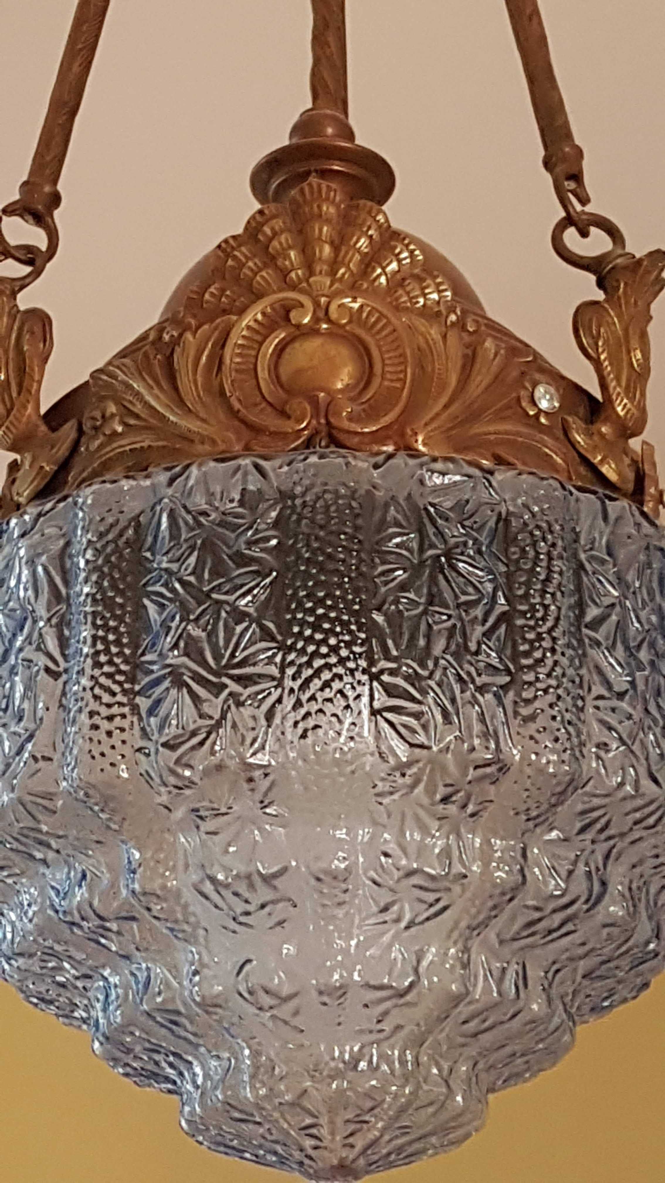 Antyczna lampa koniec XIX wieku, oryginal, braz, Francja