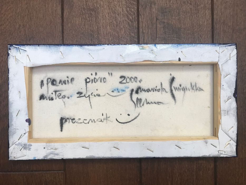 Obraz akryl, Pawie Pióro, oryginalny, M. Świgulska, 2000 r. sygnowany.