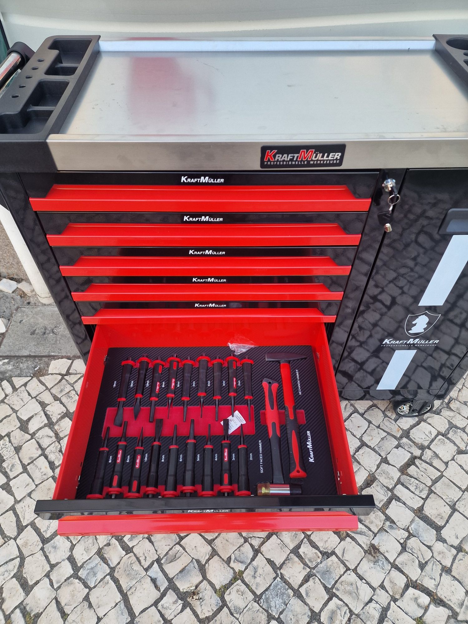 carinho de ferramenta 7 gavetas completas novo