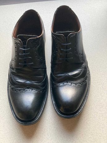 eleganckie skórzane buty męskie venezia czarne 42