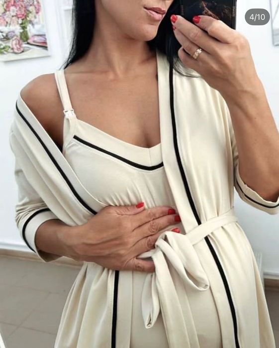 Сорочка та халат в пологовий