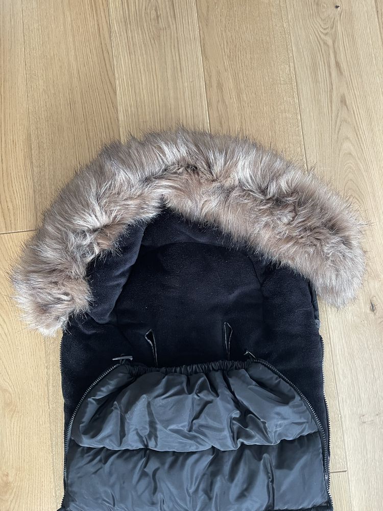 śpiworek cottonmoose black zimowy z futerkiem do Cybex