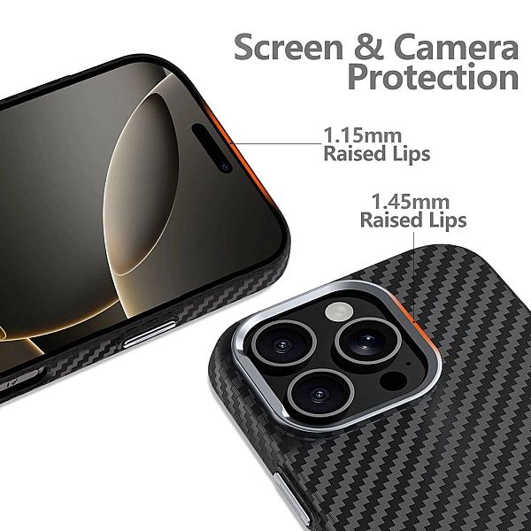 Etui Tech-Protect Ion Carbon MagSafe na iPhone 16 - czarno-szare