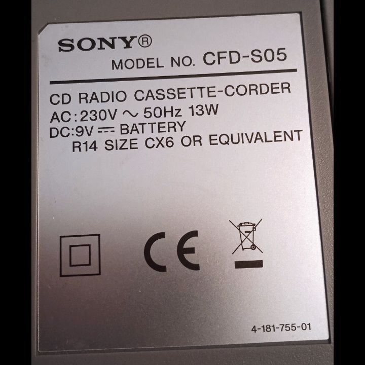Магнитола Sony CFD-S05 ідеальному стані
