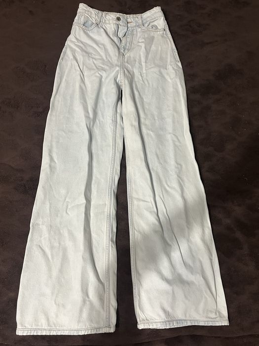 Прямі світлі широкі джинси