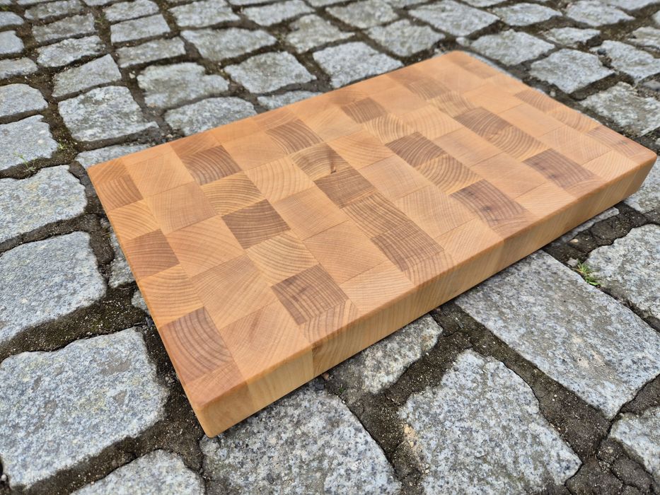 Deska do krojenia sztorcowa 44 x 26 cm jasna drzewa brzoza ! Nowa !