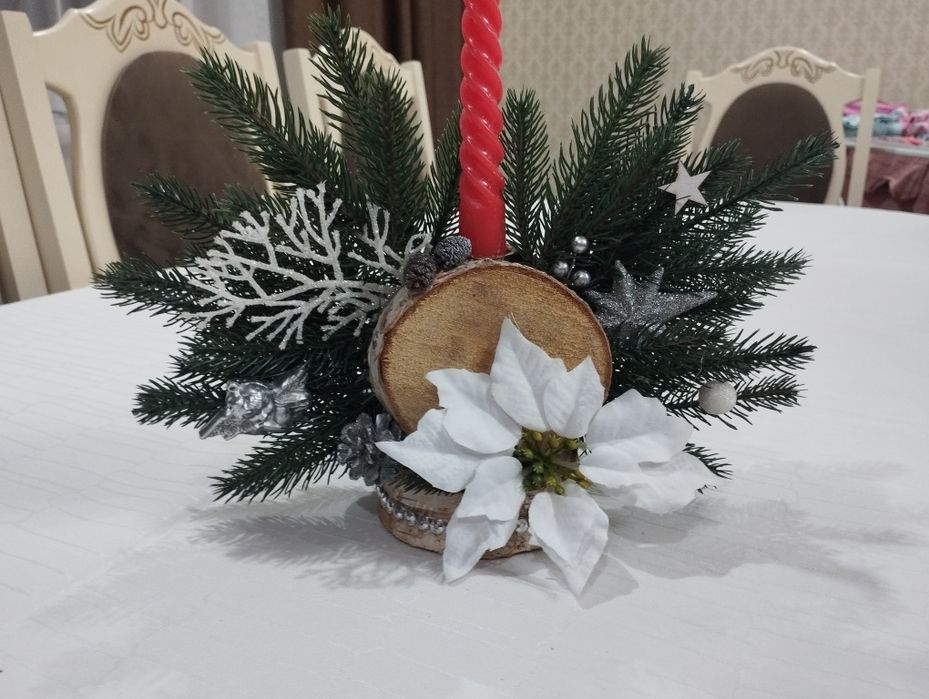 Підсвічник новорічний,віночок,декор