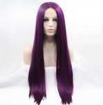 Peruka lace front zimny fiolet 65 cm fale
