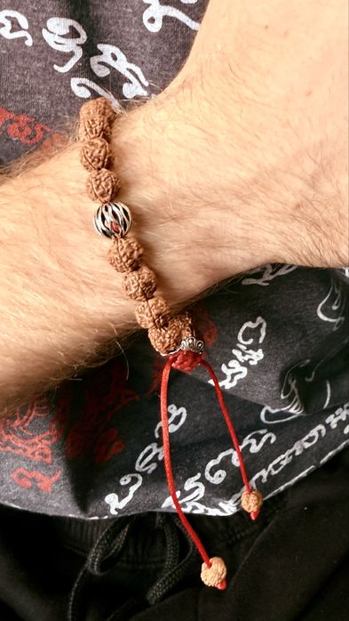 Bransoletka Mala z Rudrakshy 5 Mukhi rozmiar 17,5-24cm