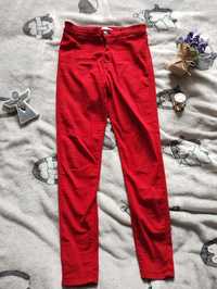 Spodnie rurki Bershka czerwone xs