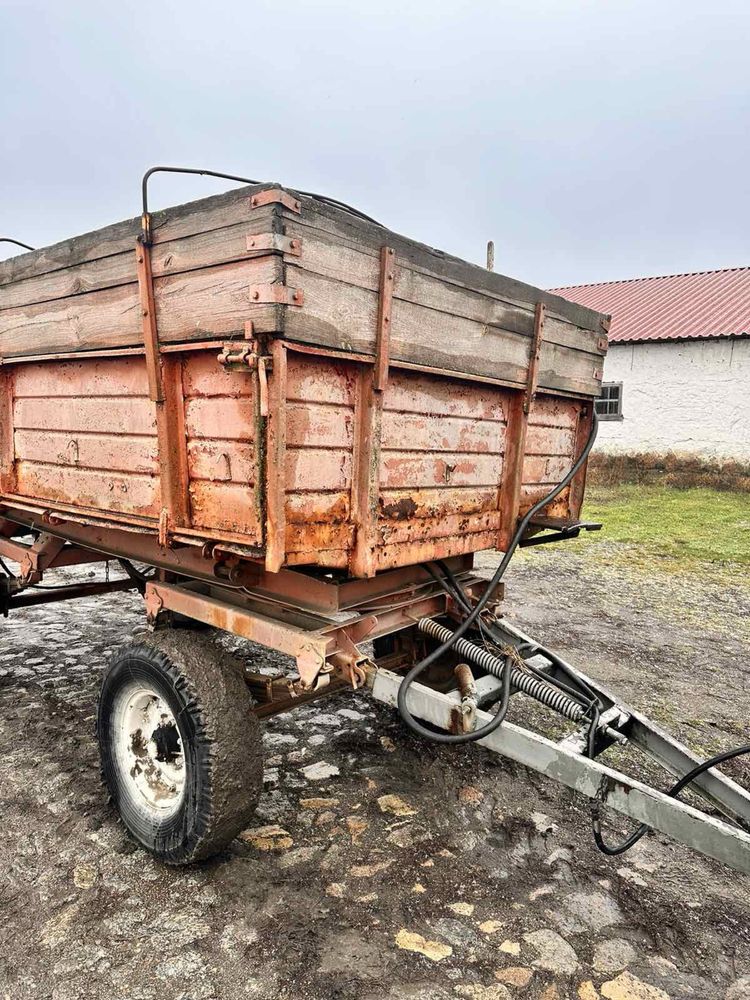 Причеп тракторний 2 ПТС-4, з загрузчиком сівалок, на кругу, 1990 р.в.