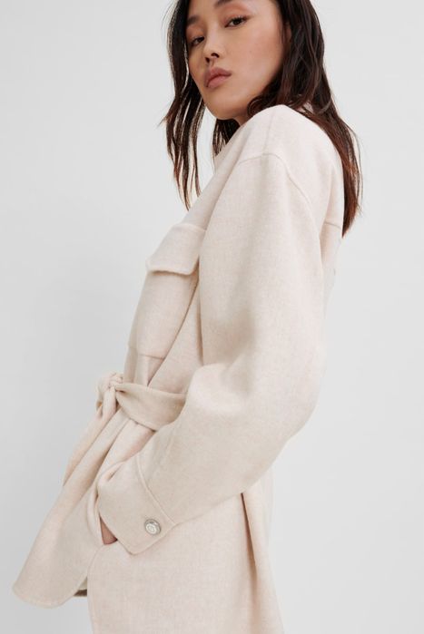 Пальто рубашка Maje шерсть