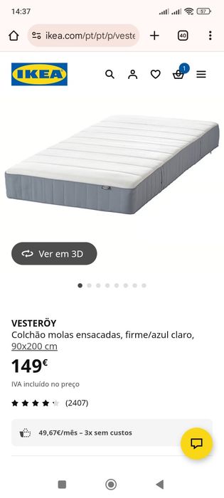 Colchões IKEA 90x200
