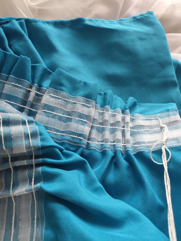 Komplet zasłon Aura Turquoise 140x250 na taśmie