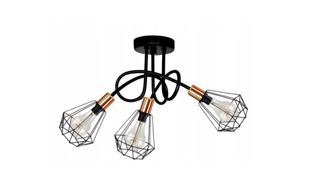 *LAMPA sufitowa żyrandol czarna do SALONU wisząca nad stół *