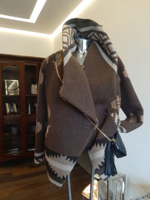 Kurtka welniana oryginalna w stylu Ralpha Laurena z motywem Indianina