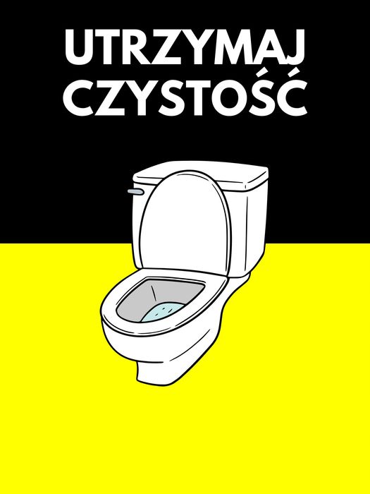 plakat metalowy informacja do toalety utrzymaj czystość 30x40