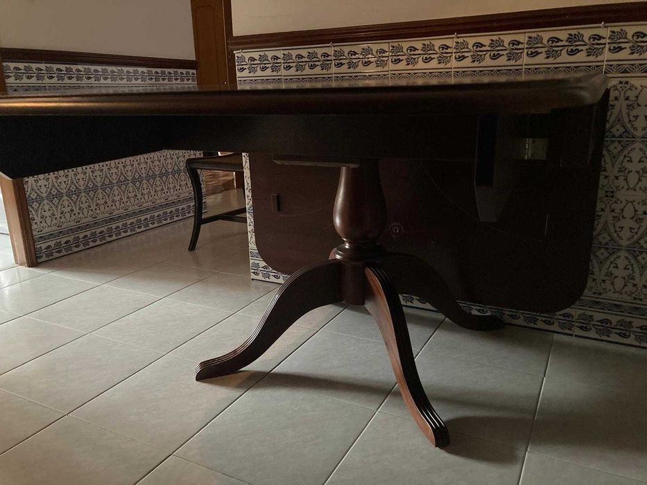 mesa de sala dobrável com gaveta, estilo holandês