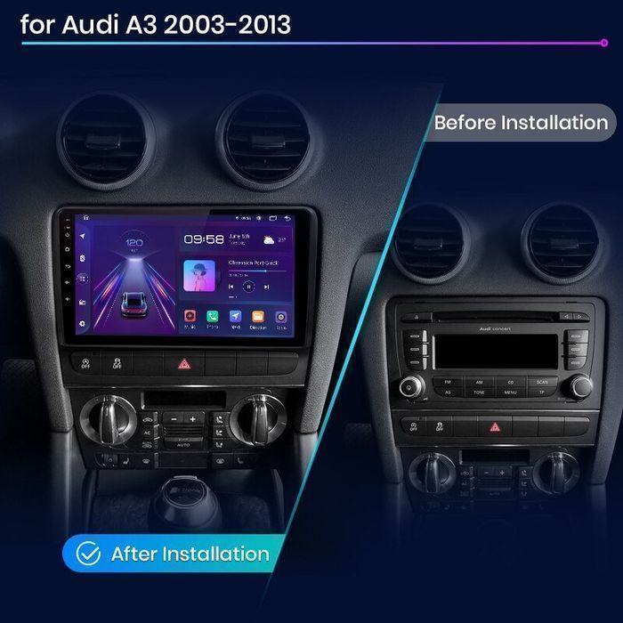 Radio Android CarPlay Audi A3 8P 2003–2013