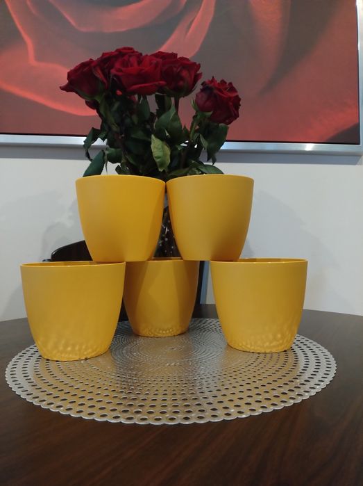 Osłonki plastikowe sr 13 cm żółte 5 szt