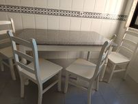 Mesa cozinha em granito (pedras salgadas) com 4 cadeiras