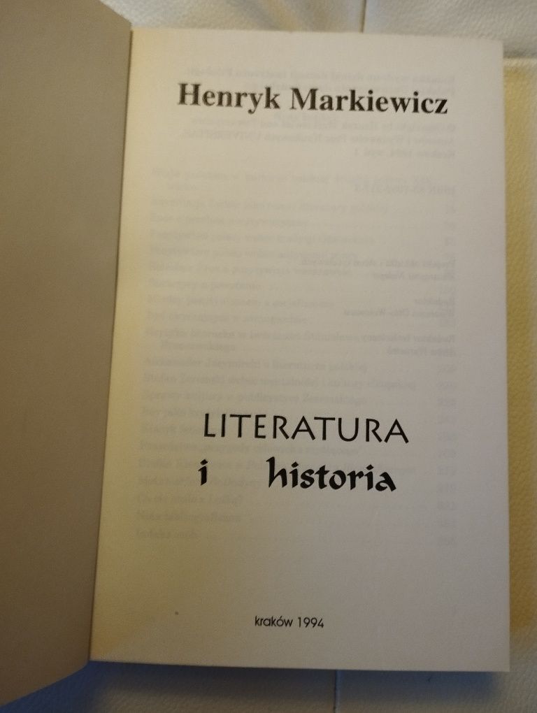 Markiewicz literatura i historia