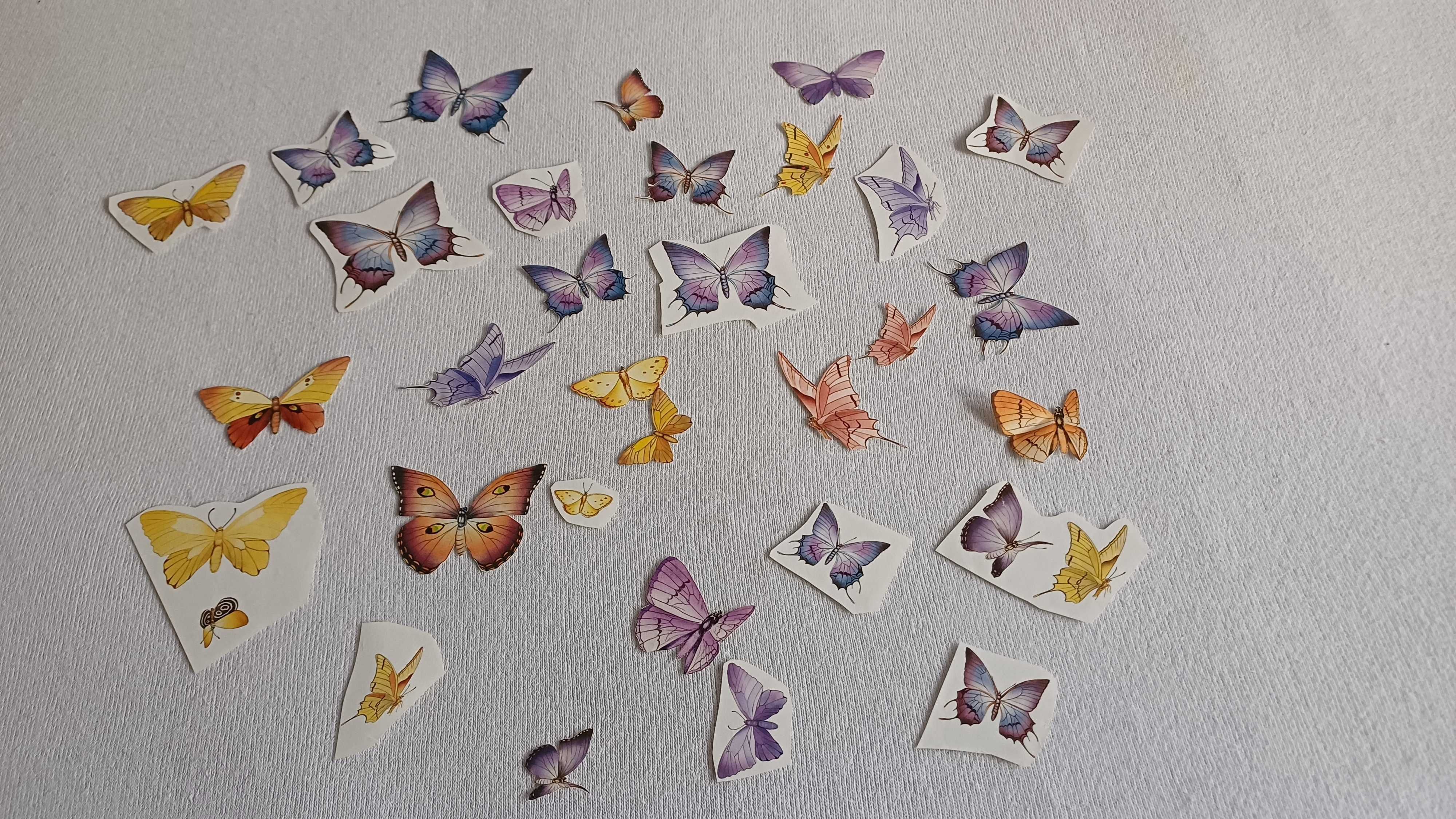 Motylki z papieru do decoupage