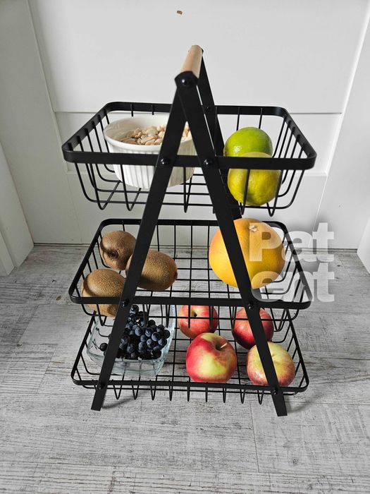 Stojak z koszykami na owoce warzywa do kuchni akcesoria 3 poziomy
