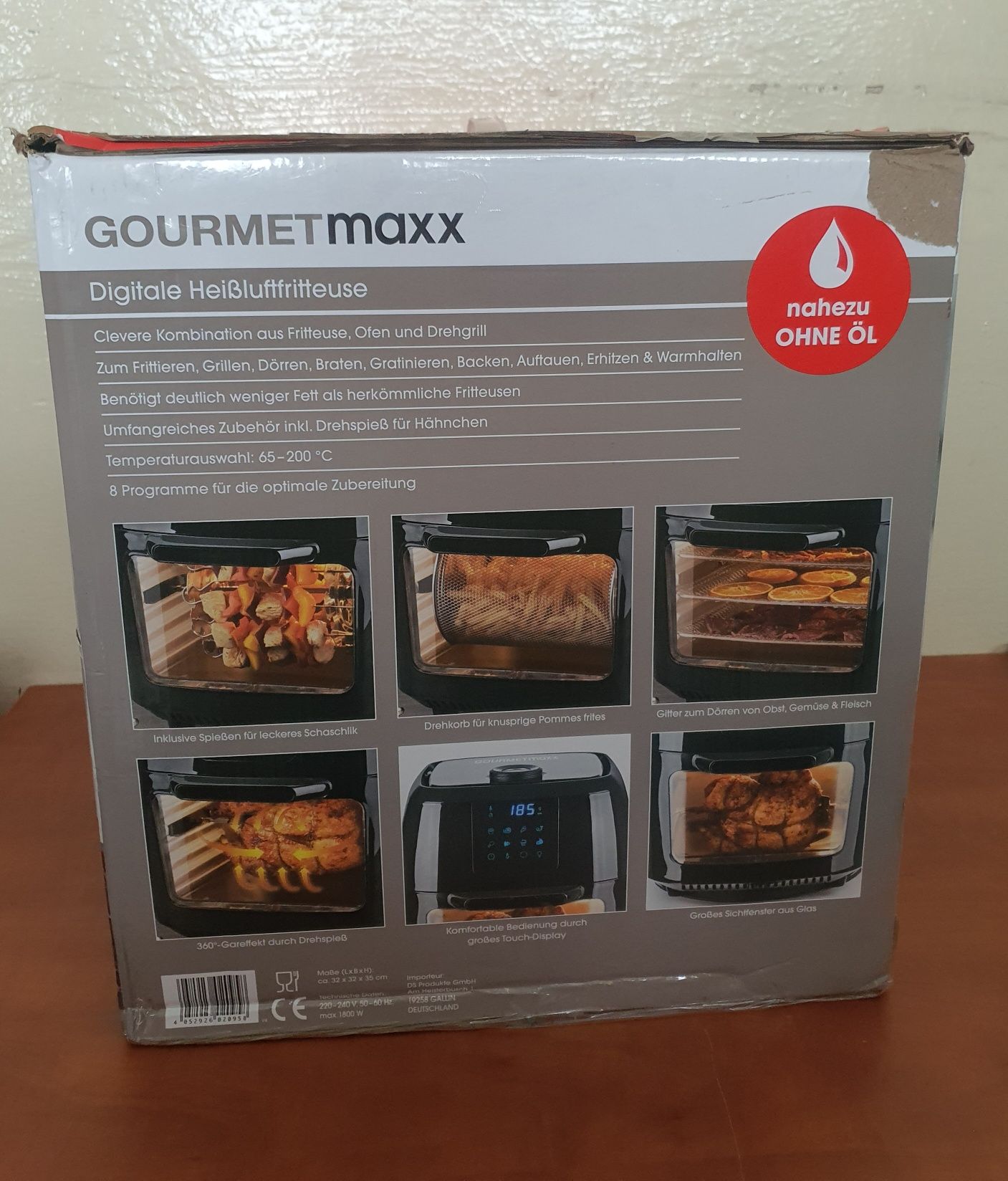Frytownica frytkownica mini piekarnik grill Airfryer beztłuszczowa 9w1