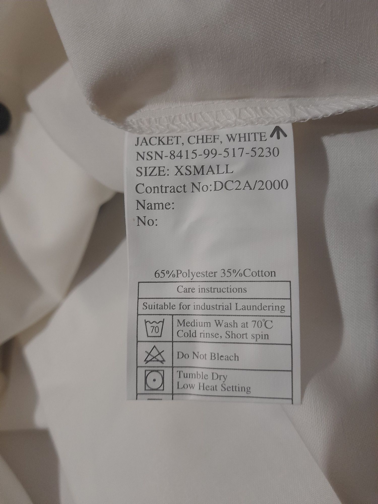 Bluza kucharska Chef White XSMALL.