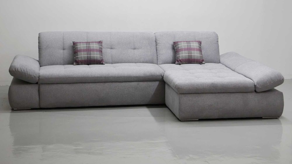 TLE Narożnik funkcja spania FOTEL popielaty rozkładana kanapa rogówkA