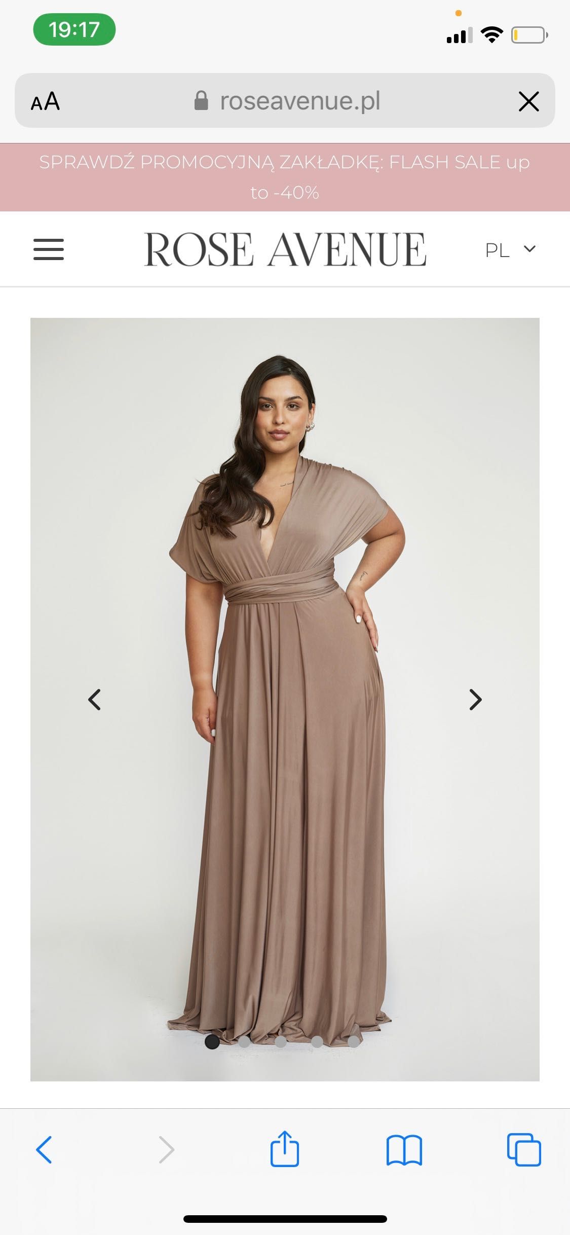 Sukienka multi way, rose avenue, kolor szary oliwkowy, rozmiar XL