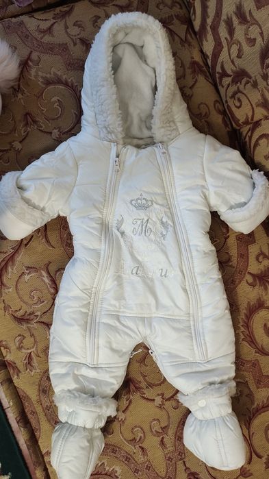 Зимовий комбінезон для новонародженої дівчинки, шапочка для дівчинки з