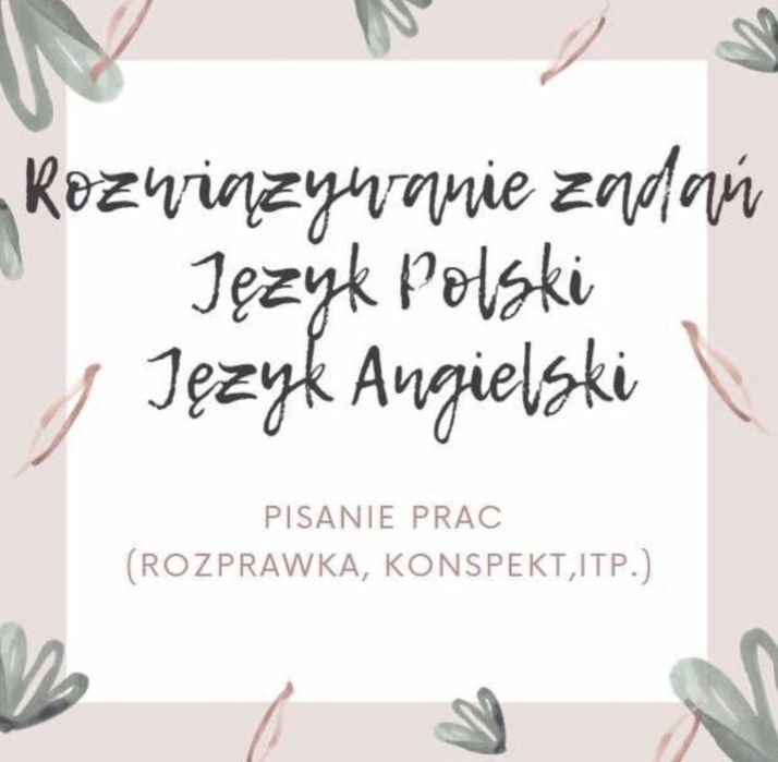 Pomoc odrabianie zadań język polski język angielski matematyka