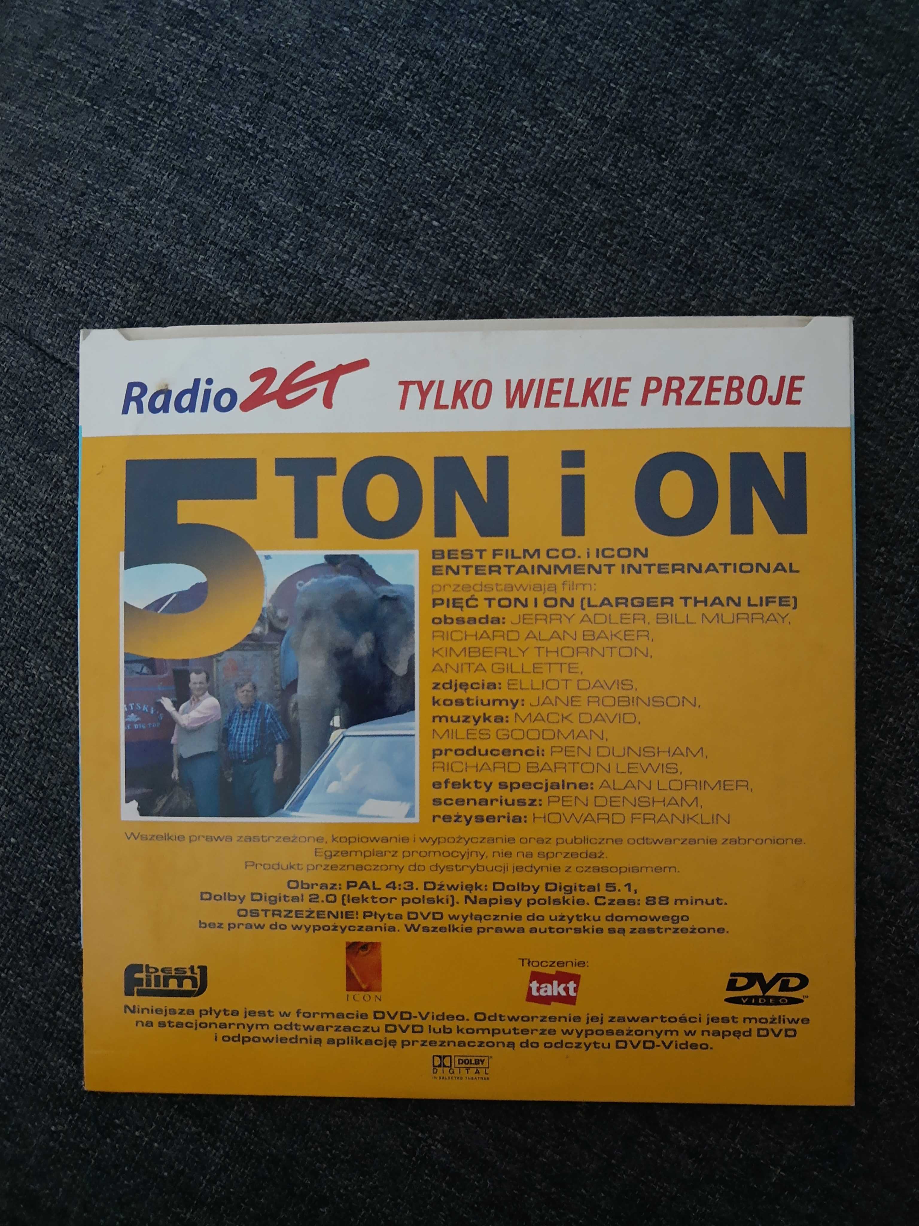 DVD film 5 ton i on. Stan bdb. Serdecznie polecam.