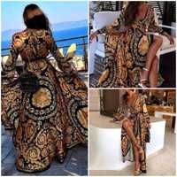 Egipska suknia boho arabska tunika z rozporkiem nowa plażowa