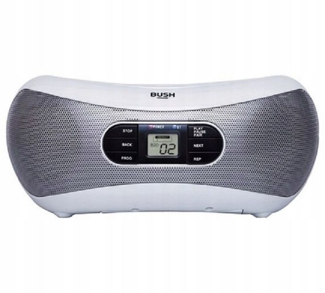 Boombox Bush Srebrny CD Przenośny Bluetooth z Telefonu