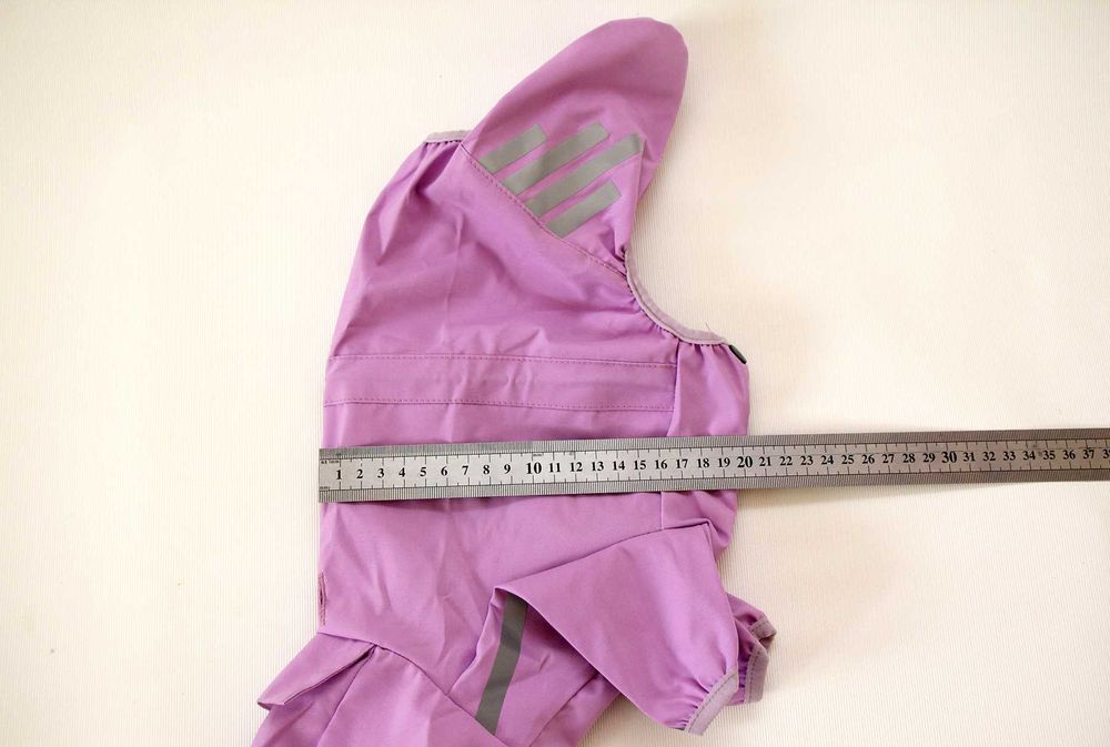 Одяг вітровка дощовик комбінезон для собак із капюшоном S фіолетовий