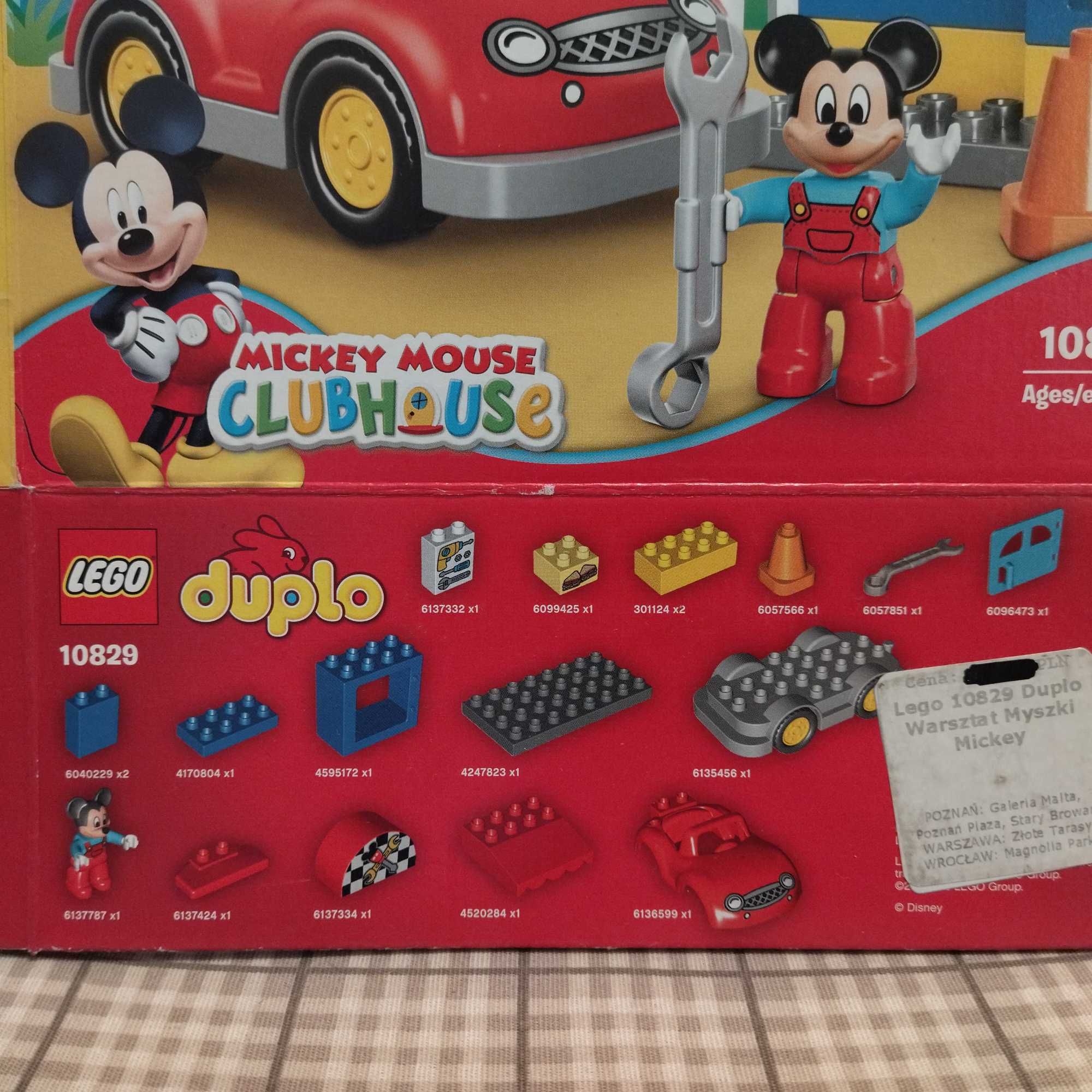 Klocki lego duplo 10829 Warsztat Myszki Mickey kompletny z pudełkiem