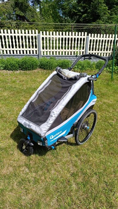 Przyczepka rowerowa dziecięca Kidgoo 1 qeridoo jedno osobowa. Wąska